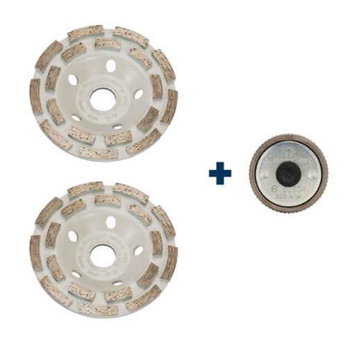 SET BOSCH 2 MUELAS DIAMANTE+TUERC 125MM 061599761Z
